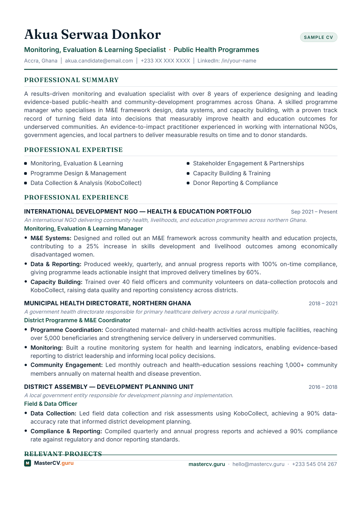 Monitoring, Evaluation & Learning Specialist preview